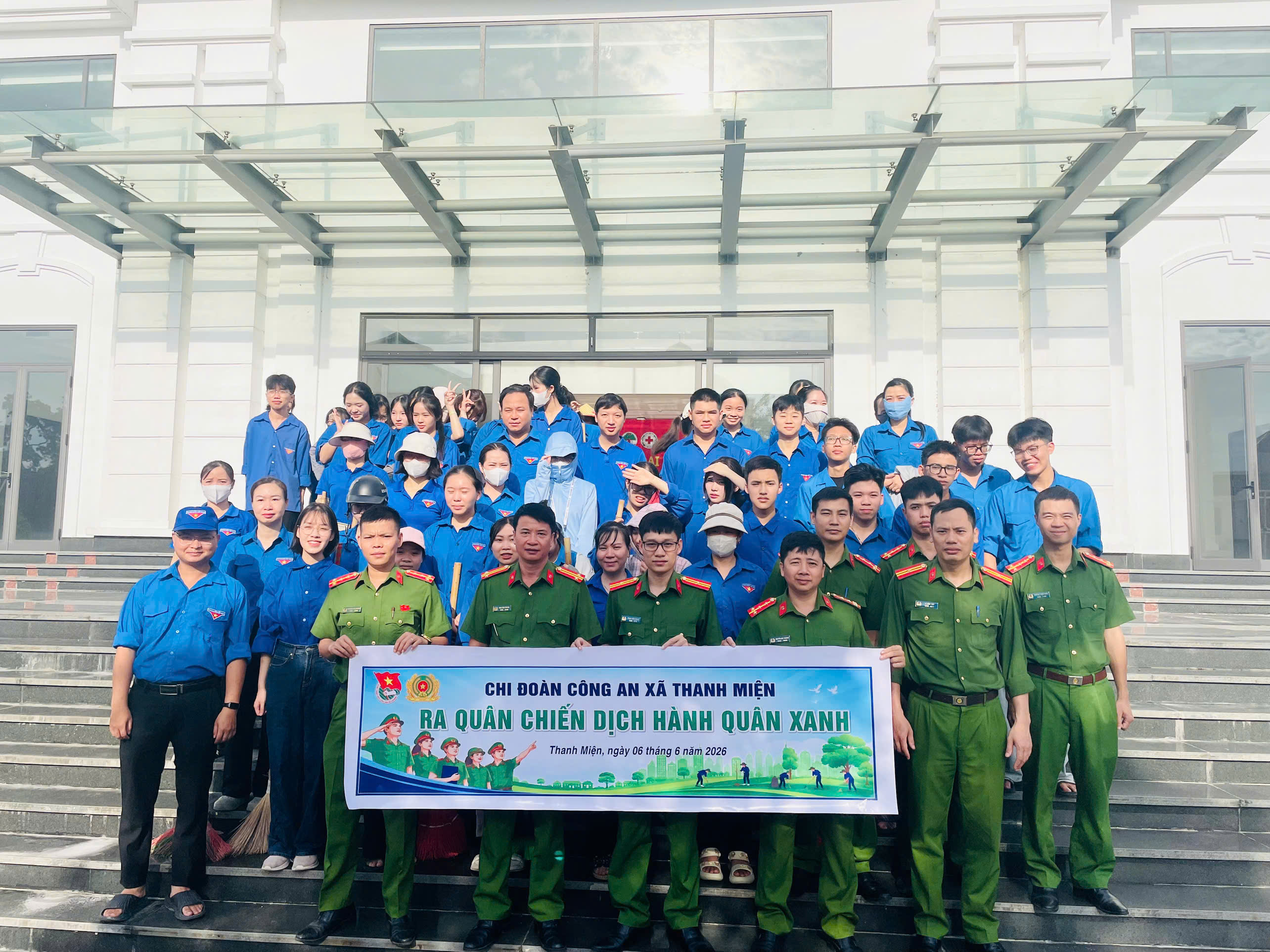Công an xã Thanh Miện ra quân chiến dịch hành quân xanh năm 2026